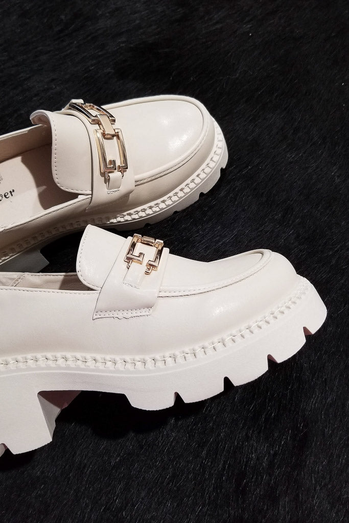 Can&#039;t Handle Me Platform Loafer- Bone