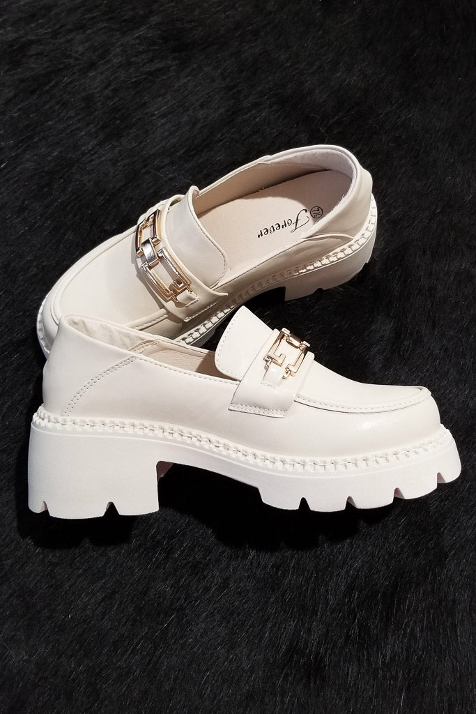 Can&#039;t Handle Me Platform Loafer- Bone
