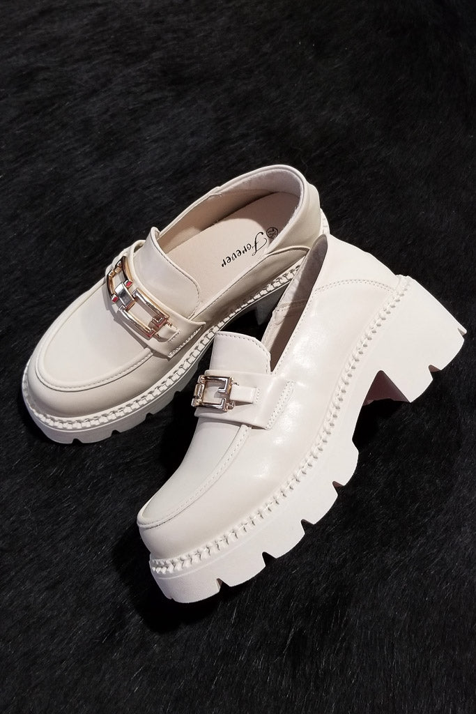 Can&#039;t Handle Me Platform Loafer- Bone