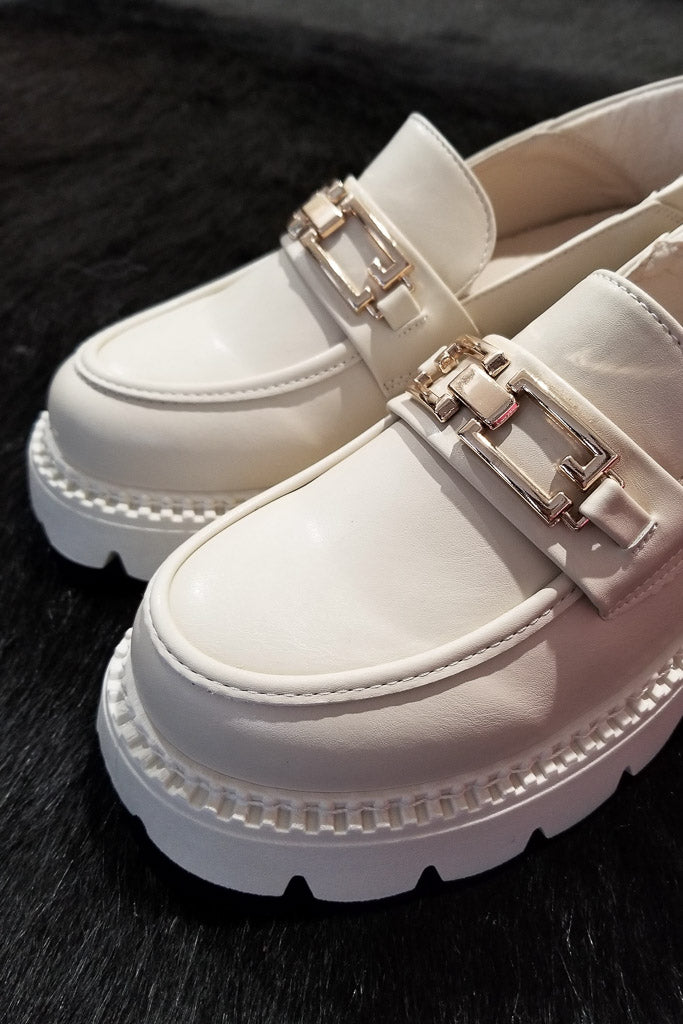 Can&#039;t Handle Me Platform Loafer- Bone