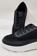 Timeless Platform Sneakers- Black/ White