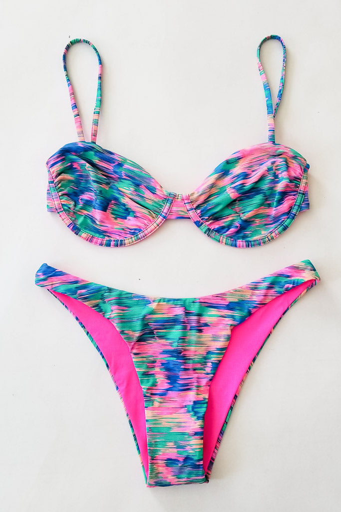 June Bikini- Green/Pink