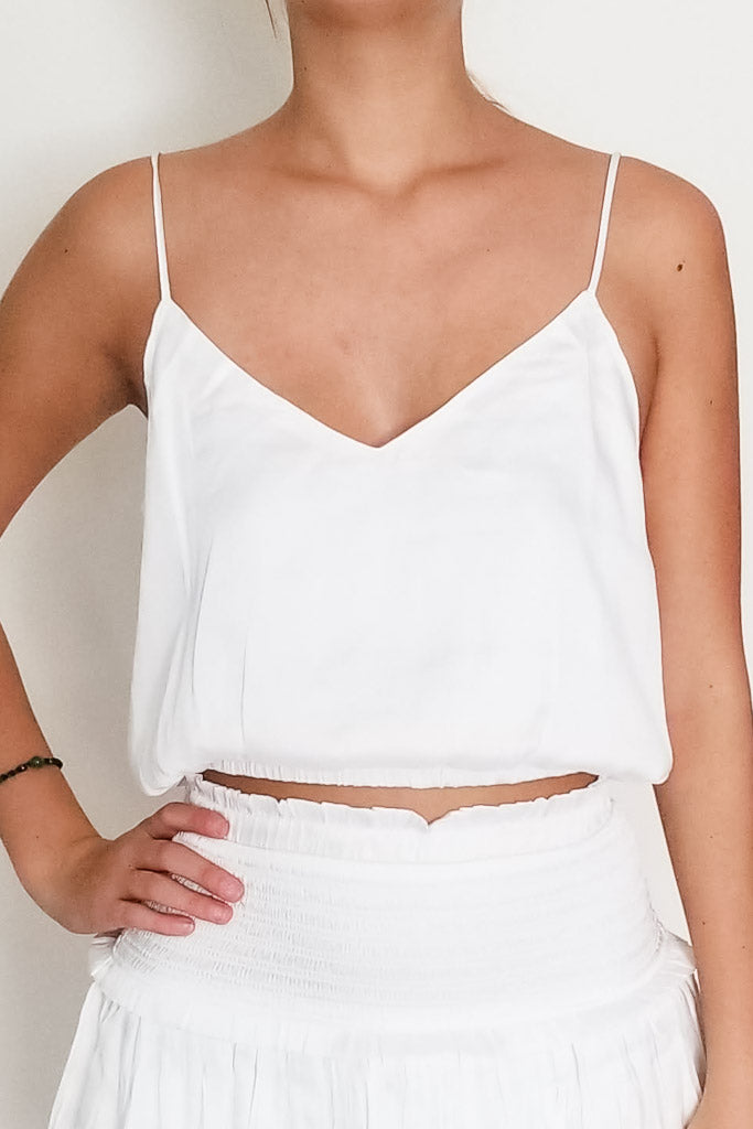 Get Together Crop Top- White