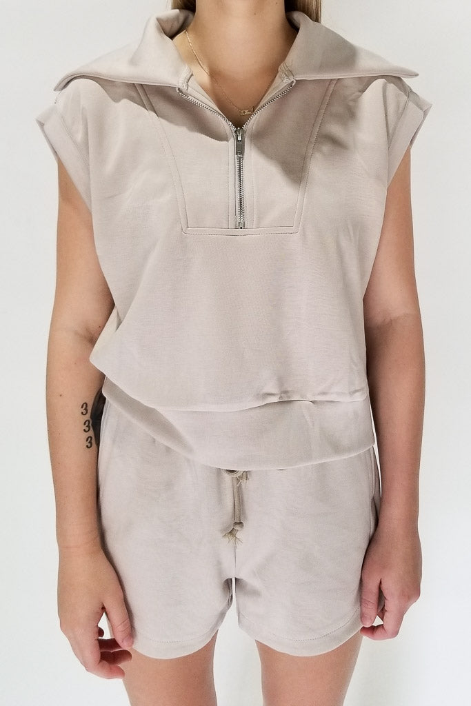 Blake Sweatshirt Top- Stone