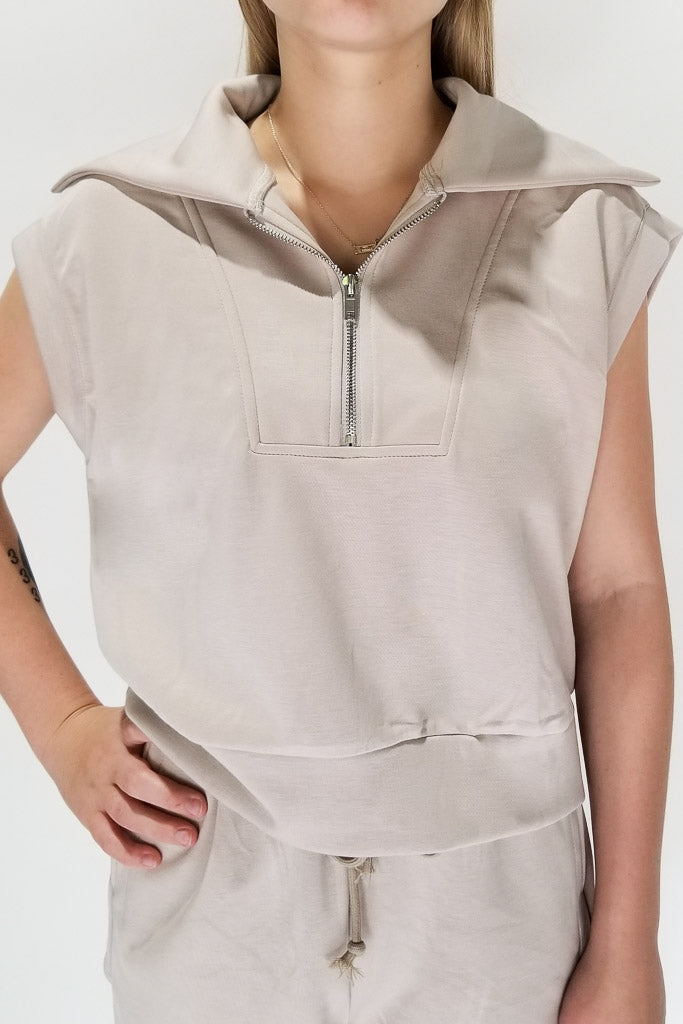 Blake Sweatshirt Top- Stone