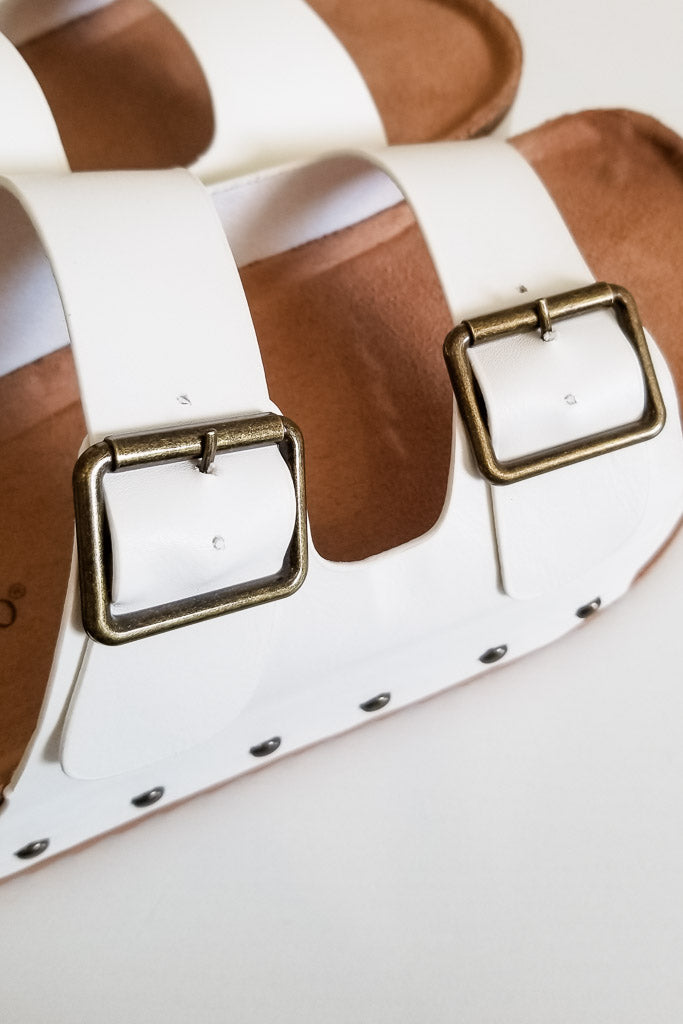 Blowout Platform Sandals- White