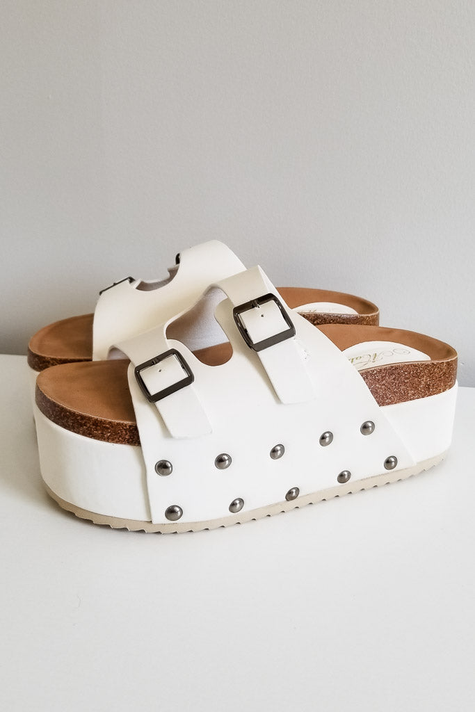 Caril Platform Sandals - White