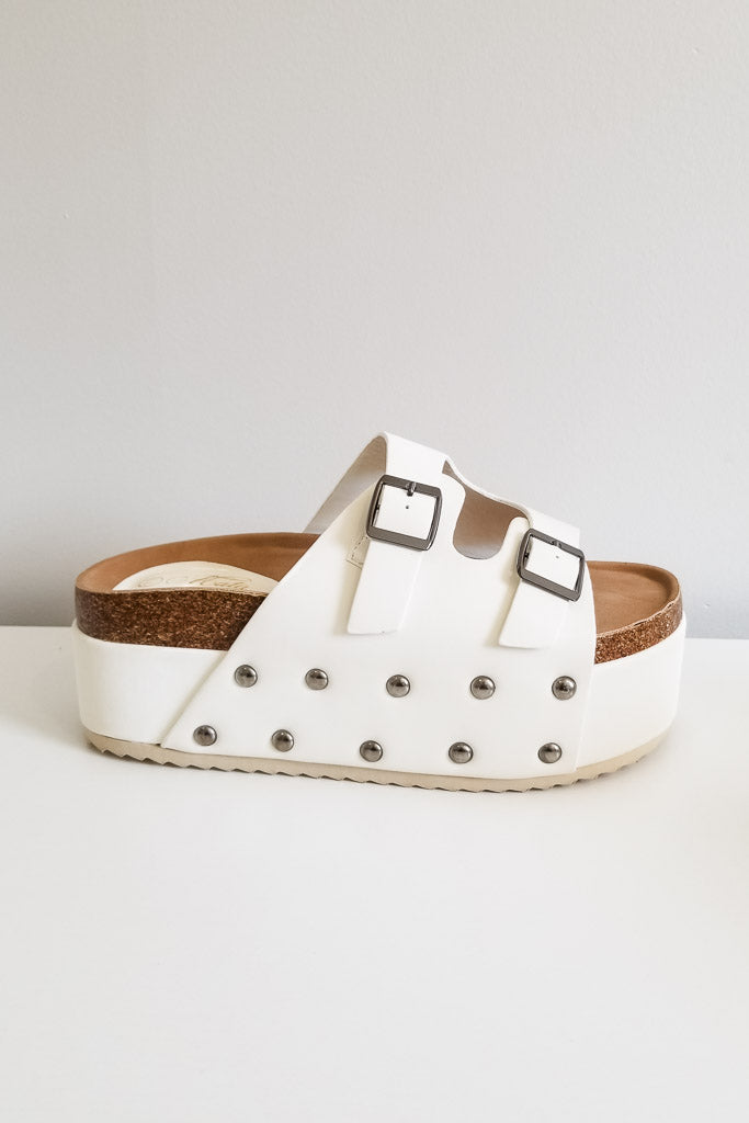 Caril Platform Sandals - White