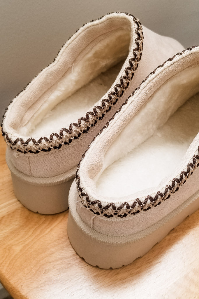 Bonfire Nights Platform Slipper- Beige