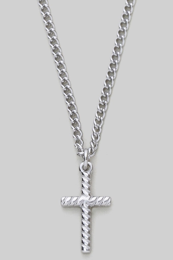Divine Love Cross Necklace- Silver