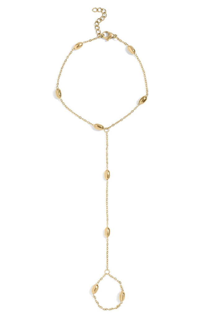 WJW - 18K Gold PVD Stainless Steel Statement Bead Hand Chain
