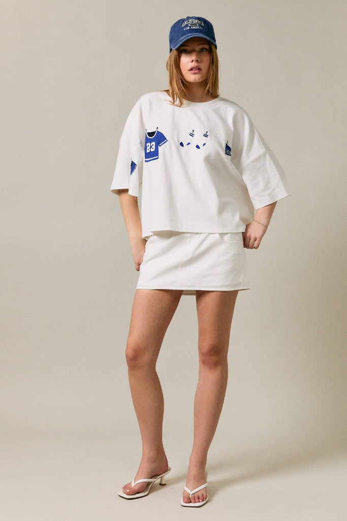 Gameday Graphic Tee- White