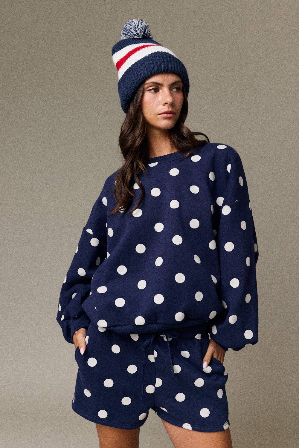 Seeing Spots Fleece Set - Navy/Ivory