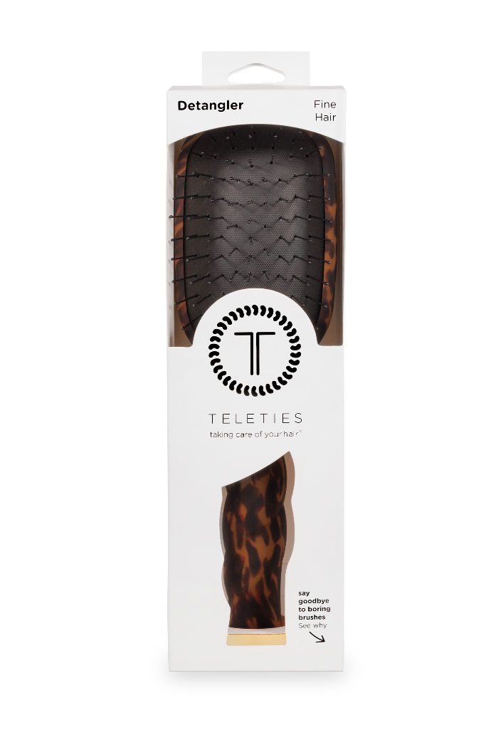 TELETIES  Detangler Hair Brush for Fine Hair - Tortoise