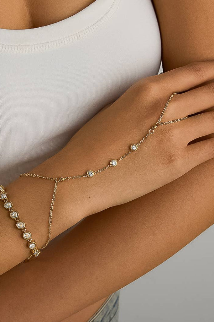 Nadine Hand Chain Bracelet - Gold