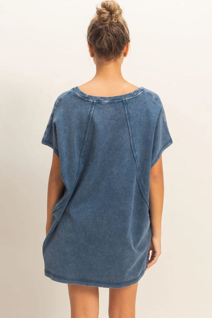 Soft Touch Oversized Top- Navy