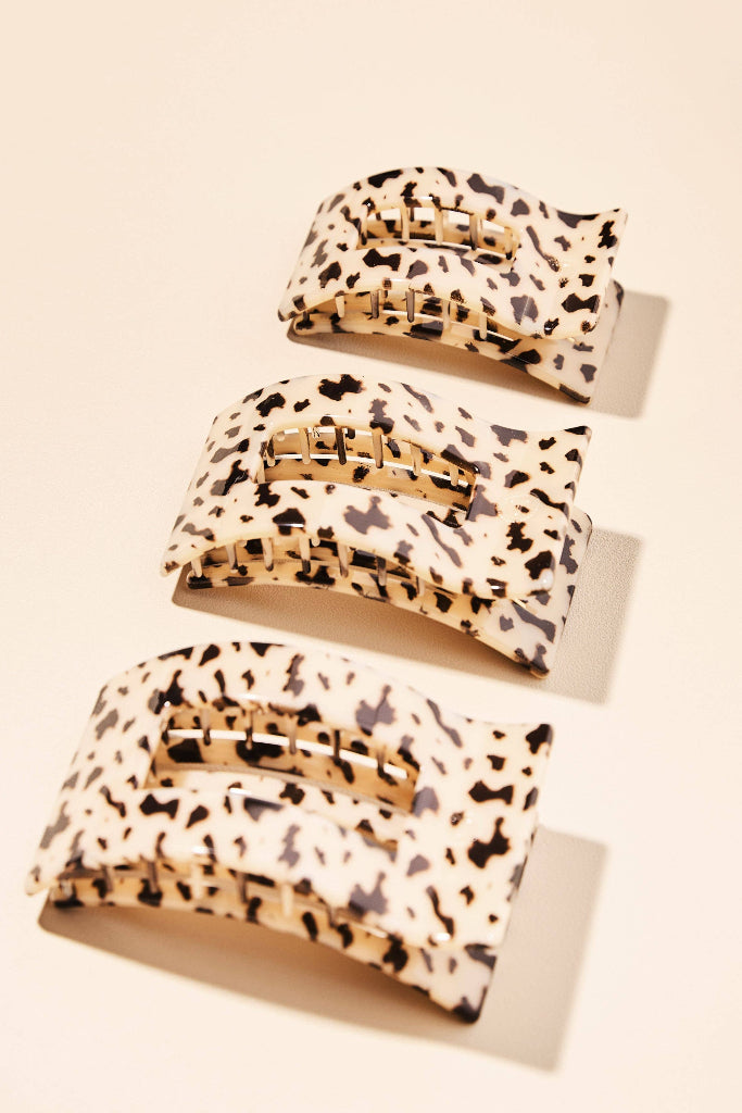TELETIES Medium Flat Rectangle Hair Clip - Blonde Tortoise