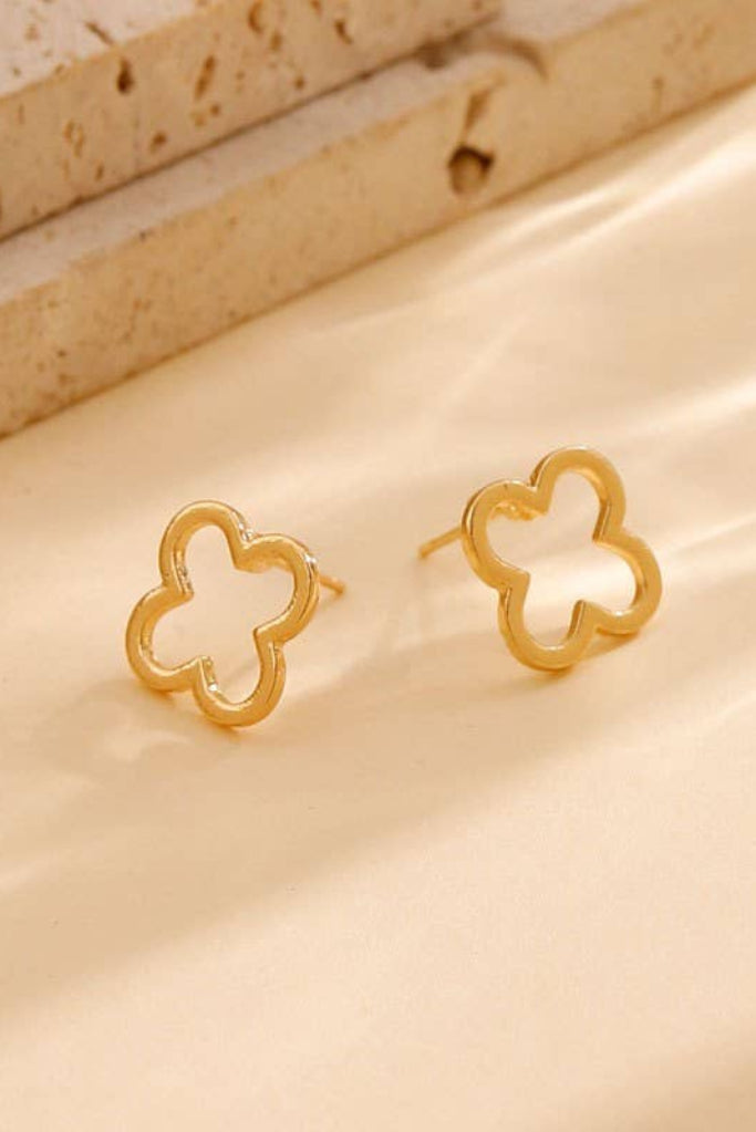 Just Because Clover Stud Earrings - Gold
