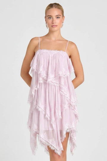 Radiant Beauty Layered Lace Dress - Light Pink