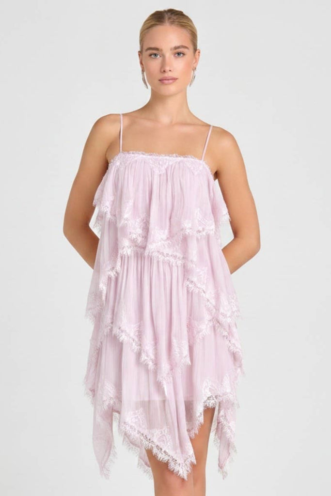 Radiant Beauty Layered Lace Dress - Light Pink