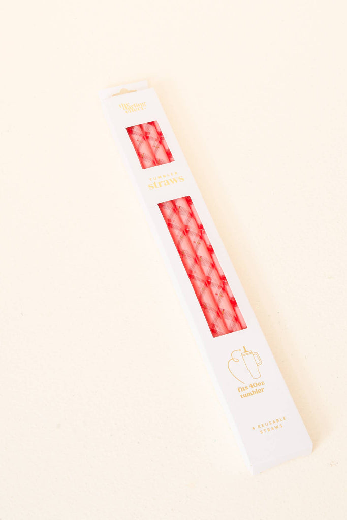40 oz Tumbler Straw Set - Festive Plaid