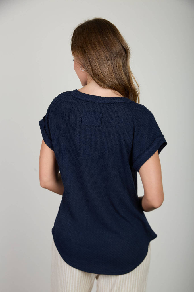 Right Idea V-Neck Top - Navy