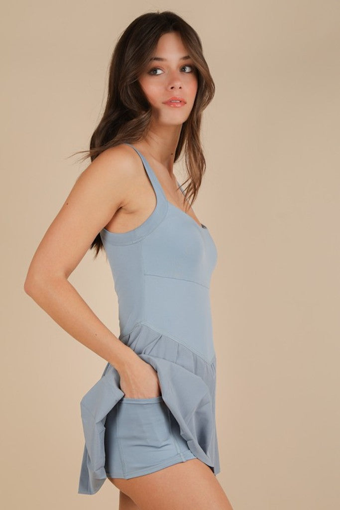 Love Me Not Active Dress- Blue