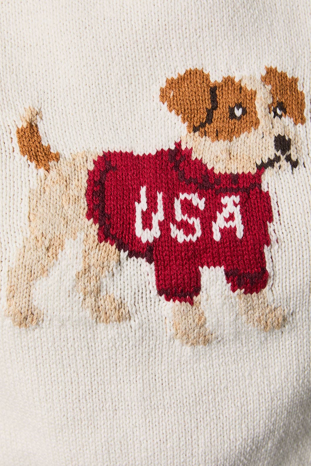 Patriotic Pup Sweater Top - Off White