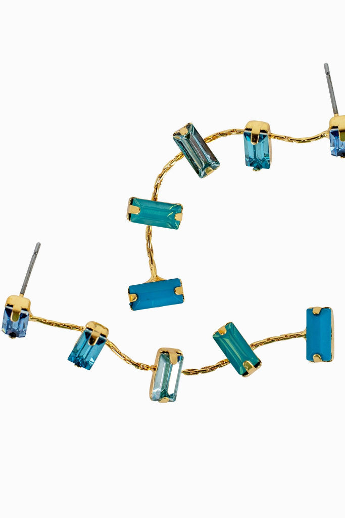 Chic Drop Dangle Earrings - Turquoise/Gold