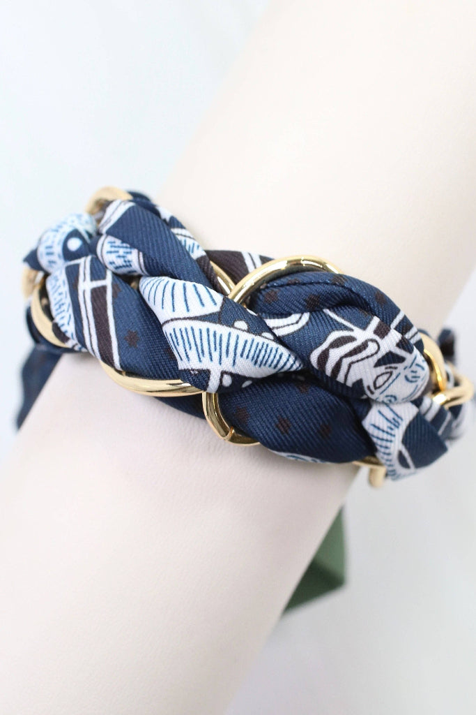 Caroline Hill - Fontana Chain Scarf Bracelet Navy
