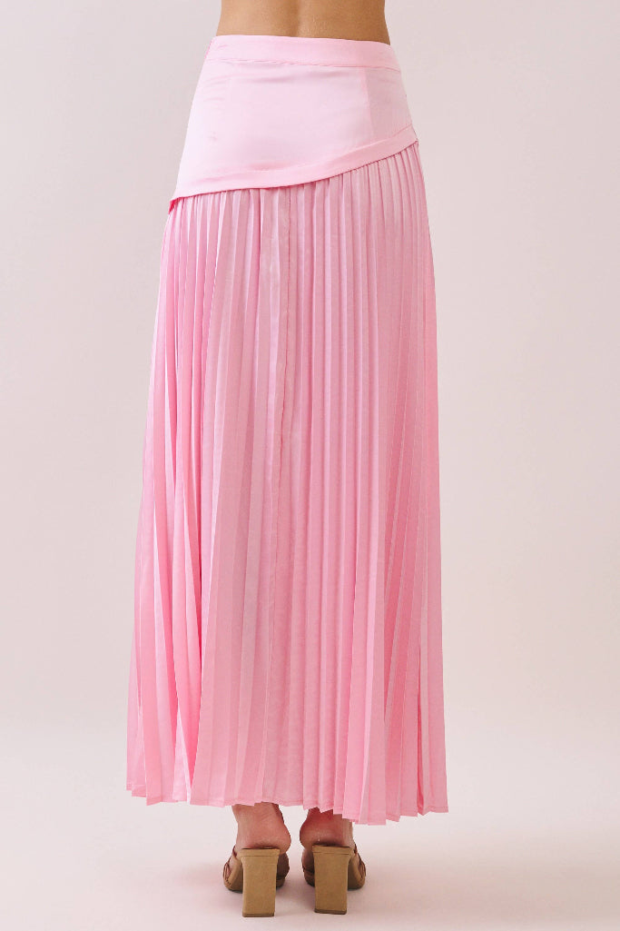 Much Love Pleated Maxi Skirt - Pink