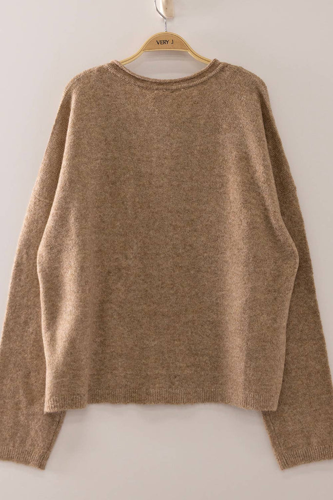 Warm Embrace Button Cardigan - Mocha