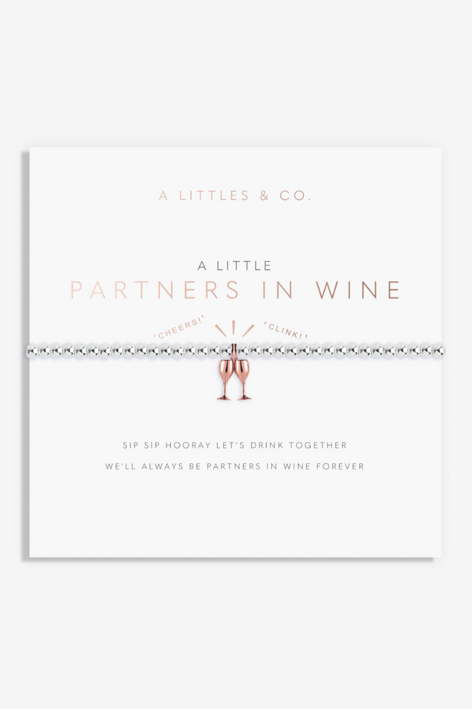 A Little &#039;Partners in Wine&#039; Bracelet- Silver