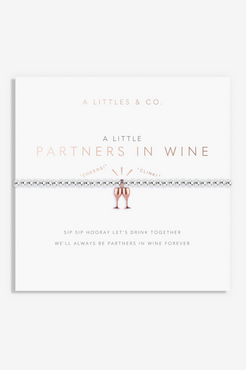 A Little &#039;Partners in Wine&#039; Bracelet- Silver
