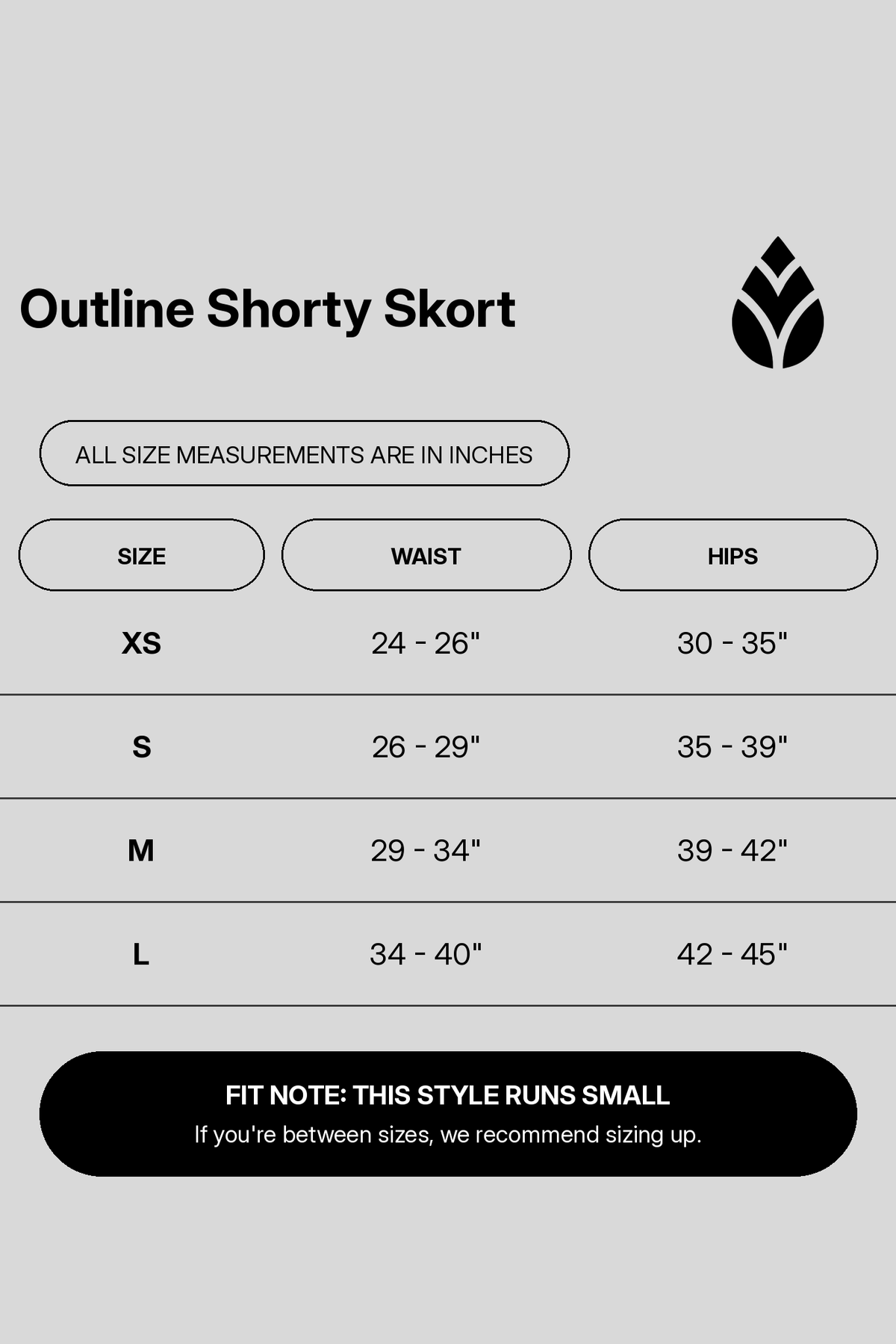 outline-shorty-skort size chart
