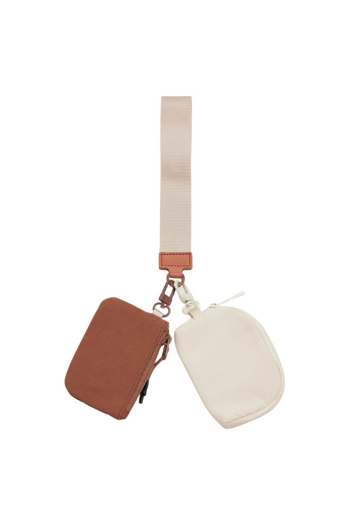Dual Keychain Wristlet - Beige