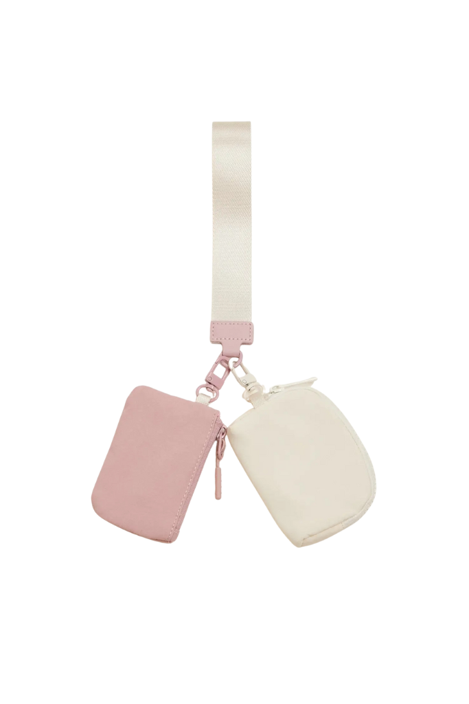 Dual Keychain Wristlet -Pink