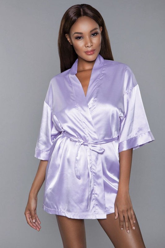Main Attraction Satin Robe- Lavender