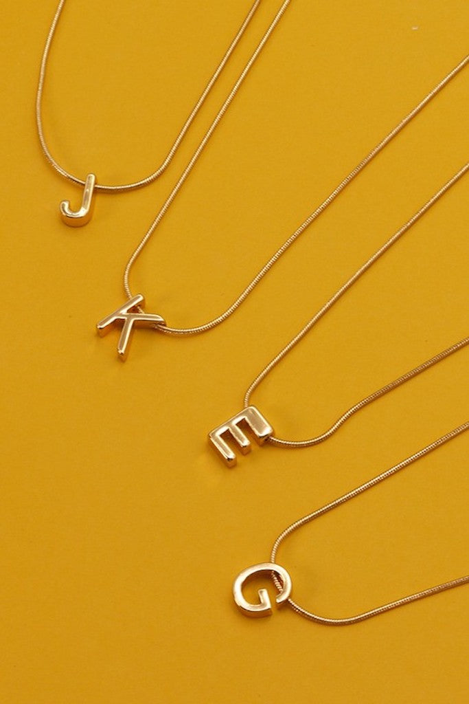 Snake Chain Initial Necklace