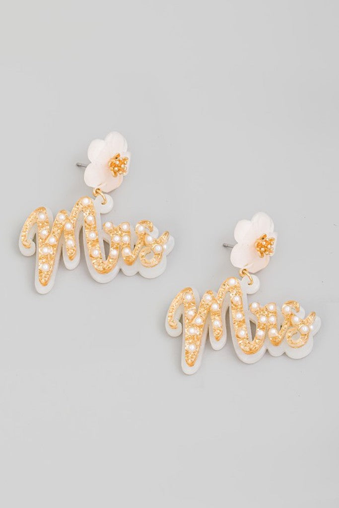 Mrs. Pearl Earrings- Champagne