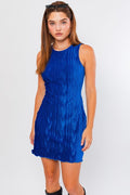 Don't Call Back Velvet Mini Dress- Blue