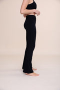 Spotted You Ribbed Flare Leggings- Black