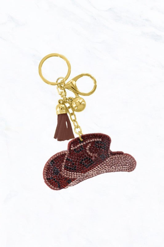 Cowboy Hat Keychain- Leopard