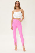 Miles Apart Skinny Jeans- Pink