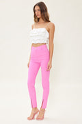 Miles Apart Skinny Jeans- Pink