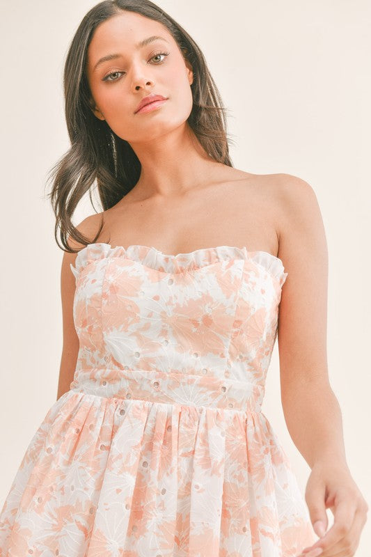 Get It Together Floral Mini Dress- Peach