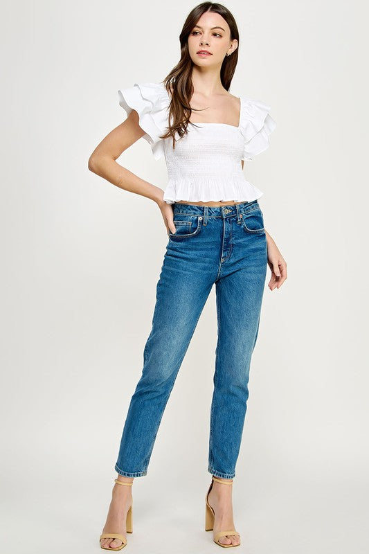 Just Feels Rights Top- White