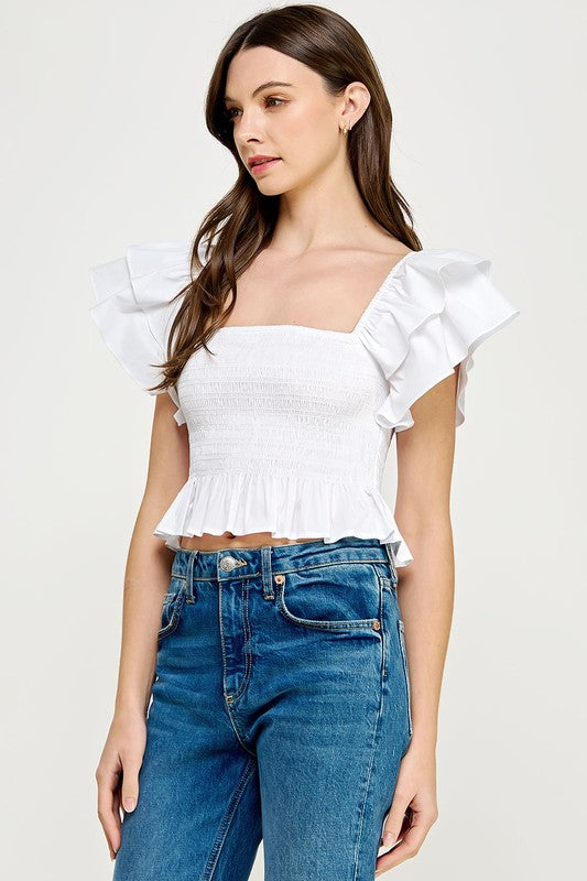 Just Feels Rights Top- White