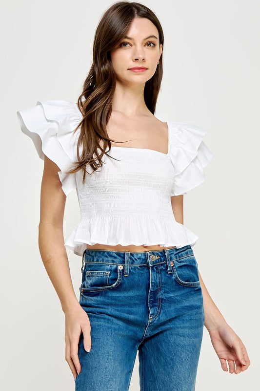 Just Feels Rights Top- White
