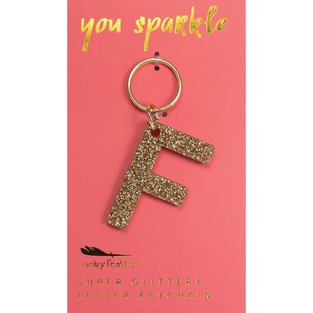 Glitter Letter Keychain